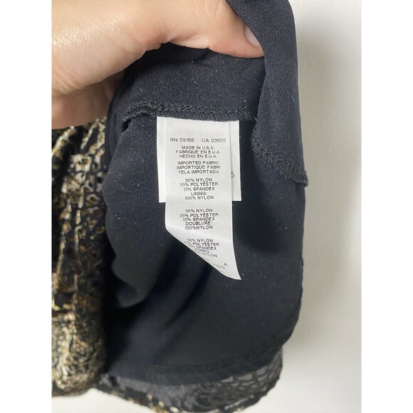 Karen Kane Leopard Print Mini Dress A Line Velvet Burnout Long Sleeve Size S - Picture 13 of 15